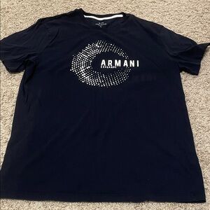 Armani Exchange Navy Short Sleeve Tee with White Dot Logo